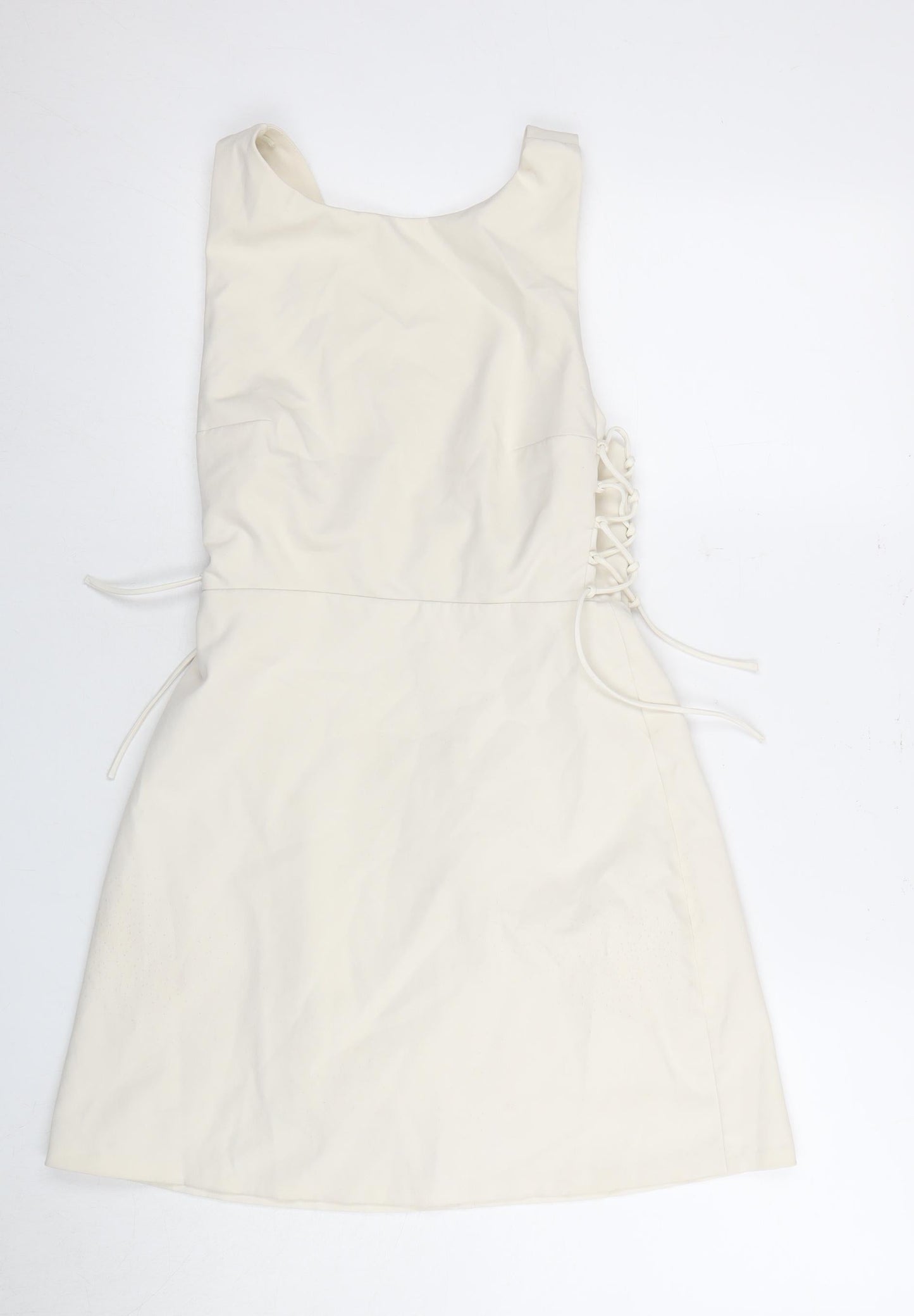 Zara Women's Ivory A-Line Dress Size 8 Sleeveless
