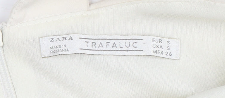 Zara Women's Ivory A-Line Dress Size 8 Sleeveless