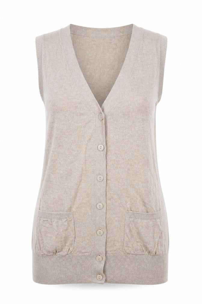 Marks & Spencer Women's Beige Sleeveless Knit Vest