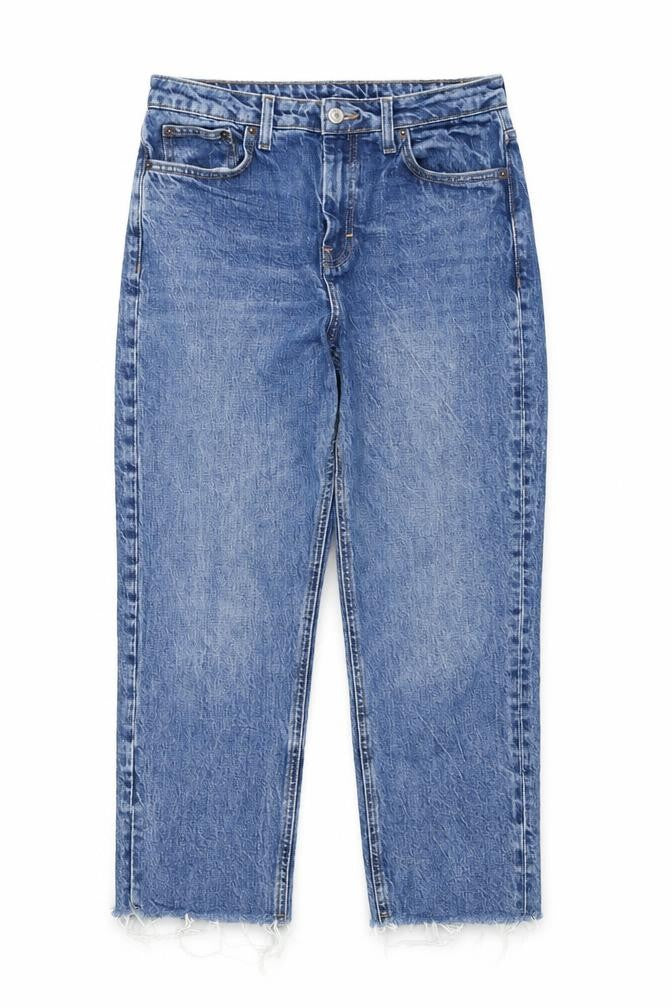 Topshop Womens Blue Straight Jeans, Size 30, 5-Pocket Design