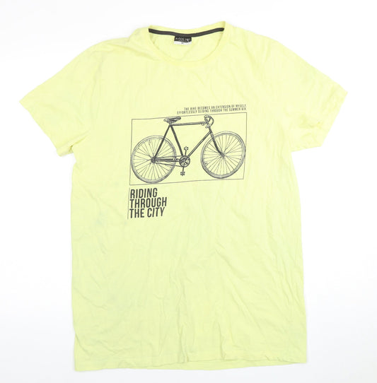 Alpha R One Men's Yellow XL City Graphic T-Shirt