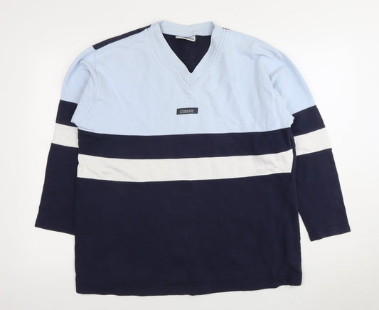 Cotton Republic Unisex Blue Colourblock Sweatshirt Size 18