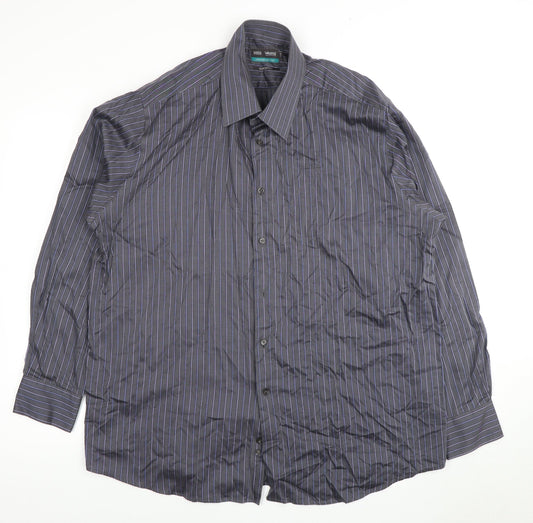 Marks and Spencer Men's Black Striped Dress Shirt 43