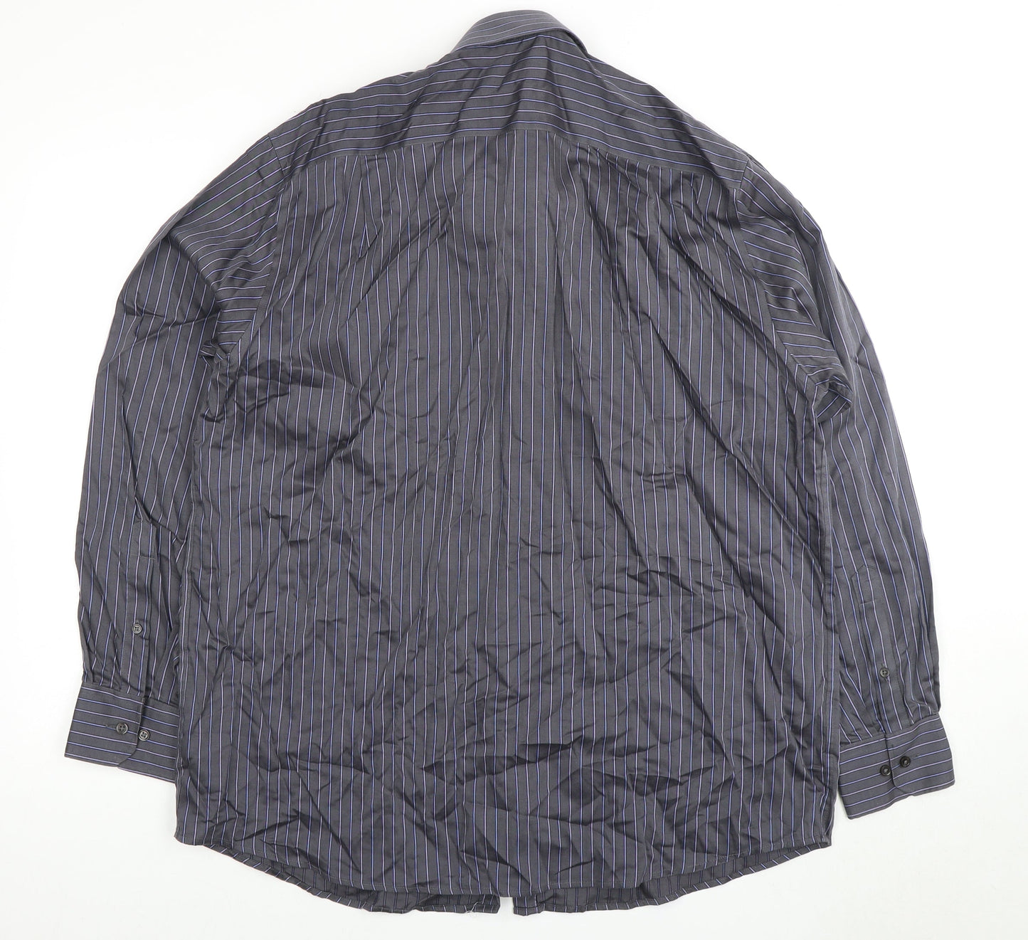Marks and Spencer Men's Black Striped Dress Shirt 43