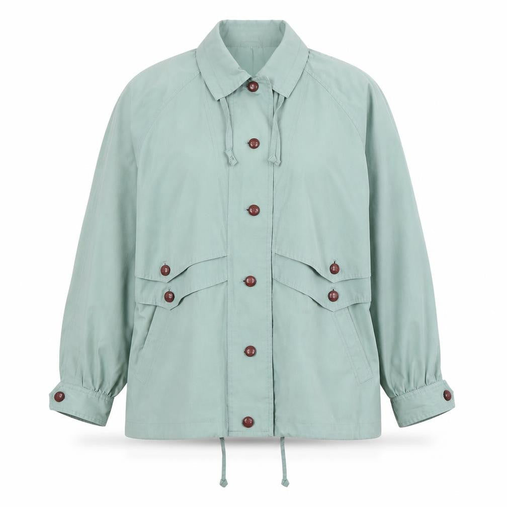C&A Green Women's Cotton Button Jacket Size 16
