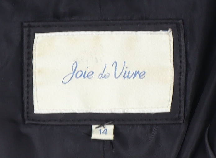 Joie de Vivre Women’s Black Belted Coat Size 14