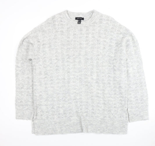 New Look Women's Grey Pullover Jumper, M, Crew Neck