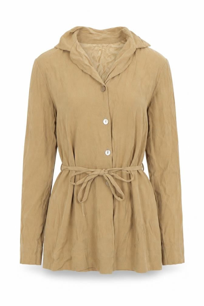 Marks & Spencer Womens Beige Long Sleeve Blouse Size 10