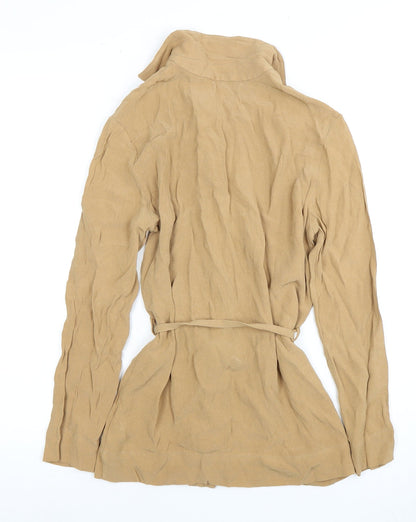 Marks & Spencer Womens Beige Long Sleeve Blouse Size 10