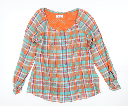 Marks and Spencer Women's Multicoloured Plaid Blouse Size 12
