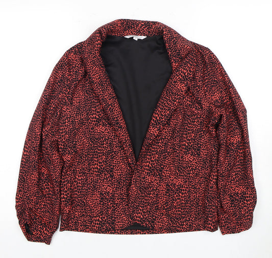 Next Women's Red Animal Print Jacket Size 8