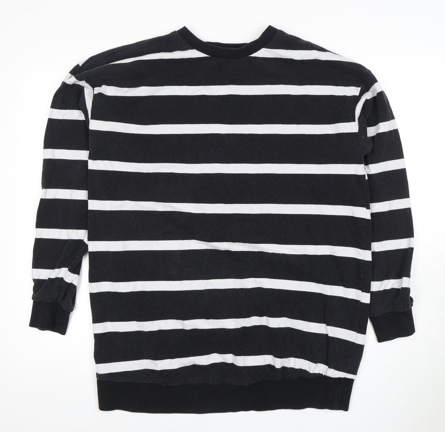 ASOS Unisex Black Striped Pullover Sweatshirt Size 12