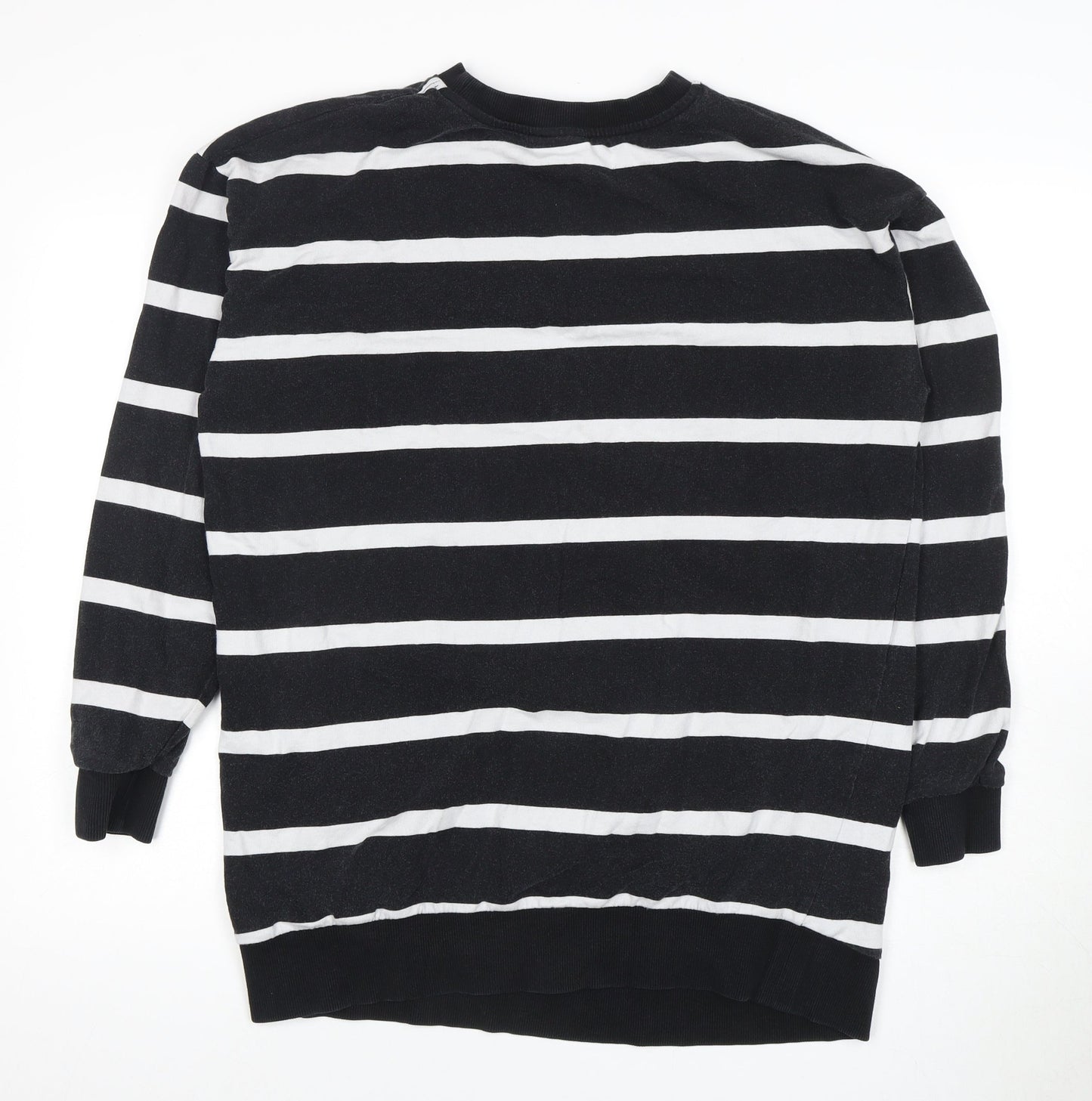 ASOS Unisex Black Striped Pullover Sweatshirt Size 12