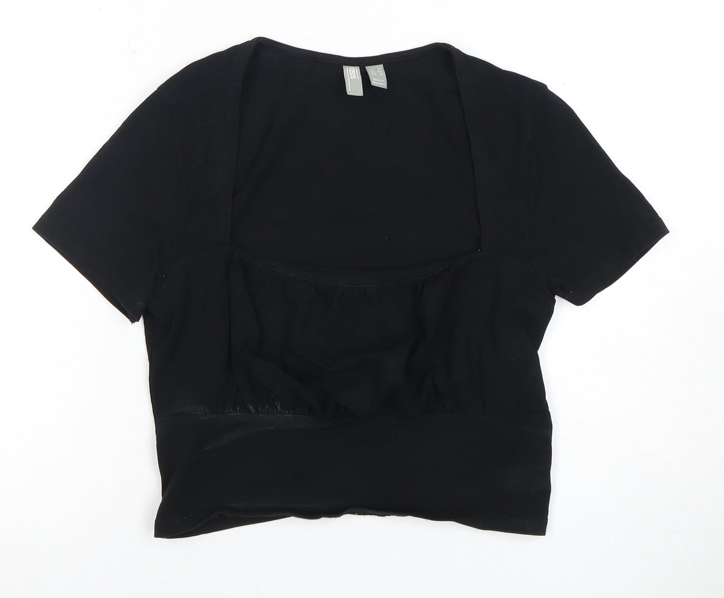 ASOS Design Women's Black Cropped T-Shirt Size 12