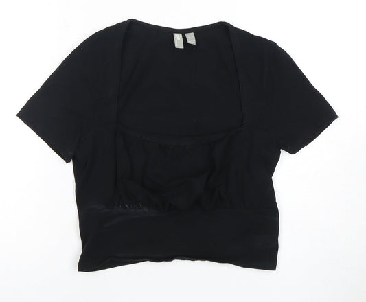 ASOS Design Women's Black Cropped T-Shirt Size 12