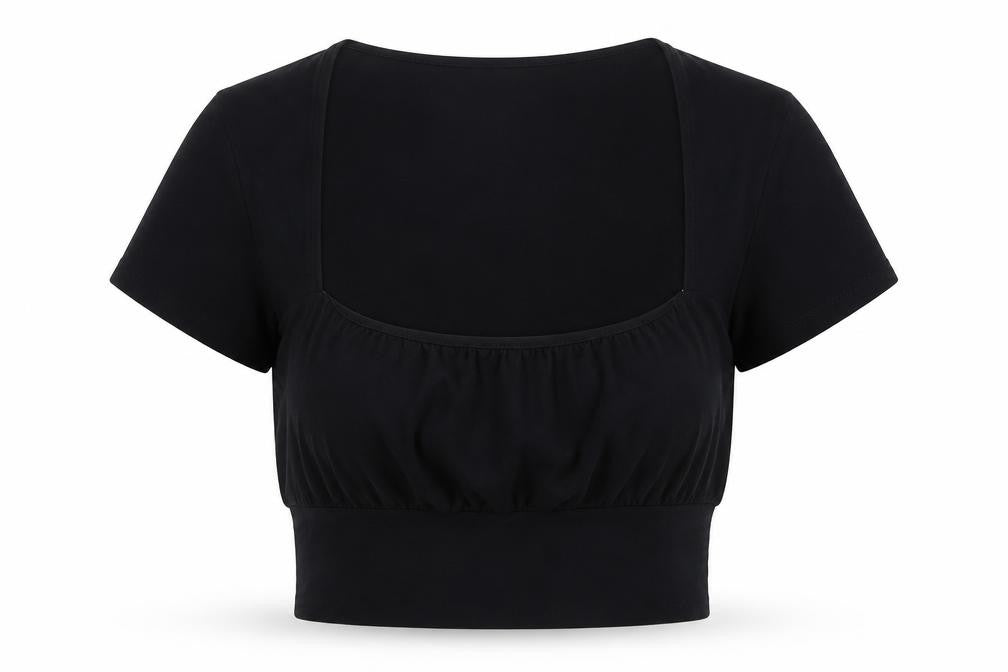 ASOS Design Women's Black Cropped T-Shirt Size 12