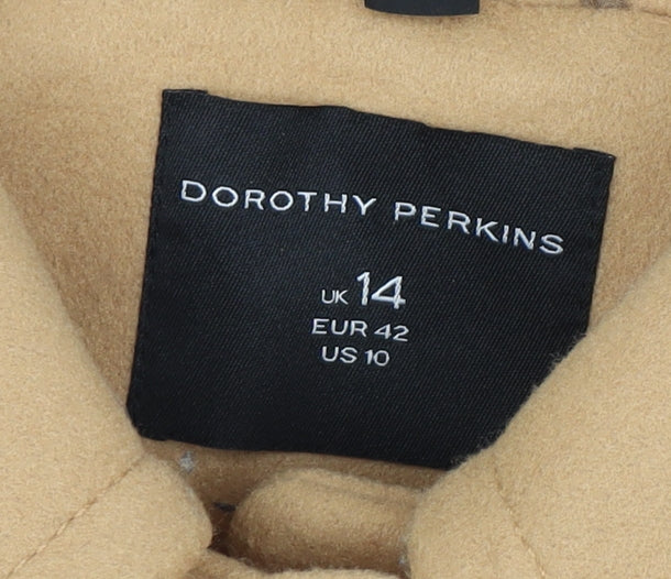 Dorothy Perkins Women Beige Mid-Length Overcoat Size 14