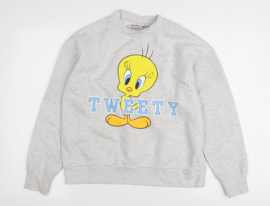 Looney Tunes Unisex Grey XS Pullover Cartoon Sweatshirt