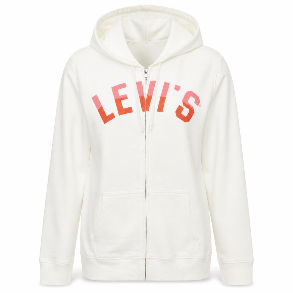 Levi's Women's Ivory Full Zip Hoodie - Size M Casual Wear