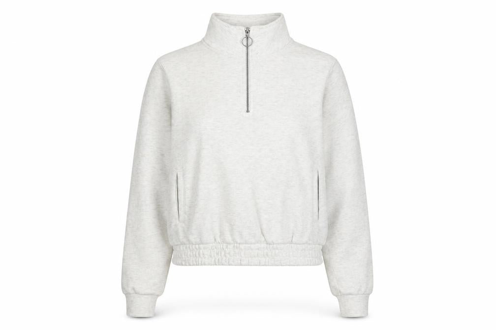 Slazenger Women's Ivory 1/4 Zip Sweatshirt - Size 14
