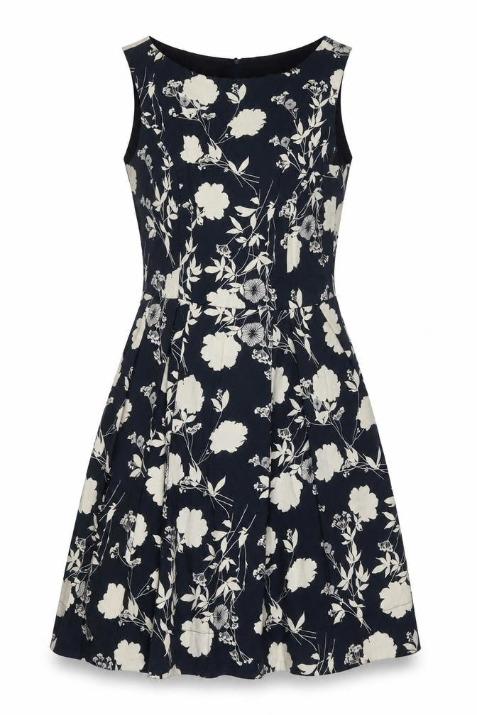 Cue Women's Black Floral Dress Size 12 Sleeveless Casual
