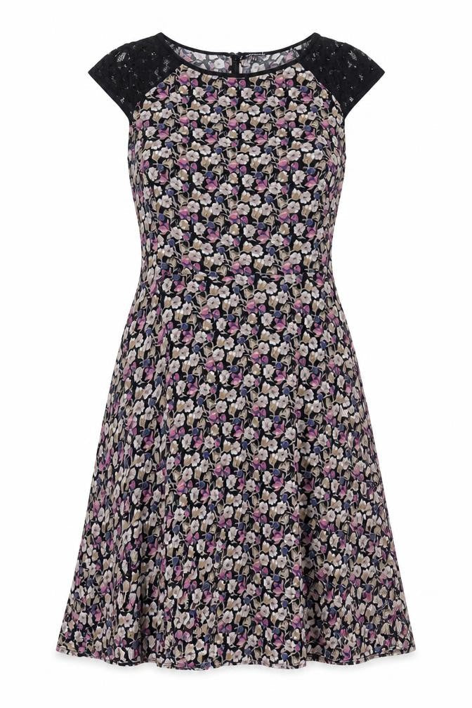Warehouse Women's Multicoloured Floral A-Line Dress 16