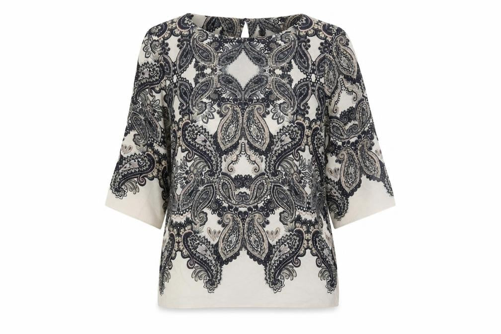 Wallis Petite Paisley Top, Multicoloured, Size 12