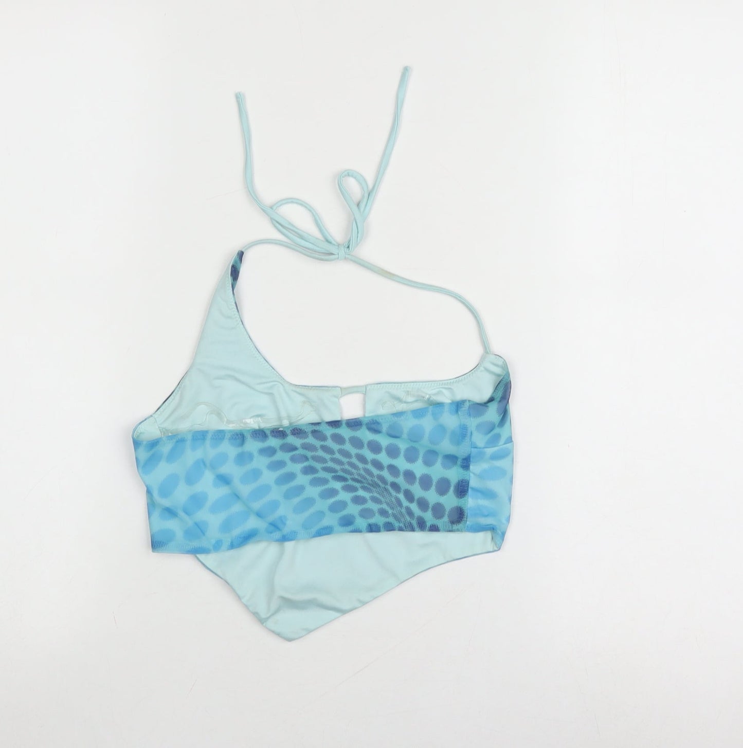 Oh Polly Women's Blue Geometric Halter Crop Top