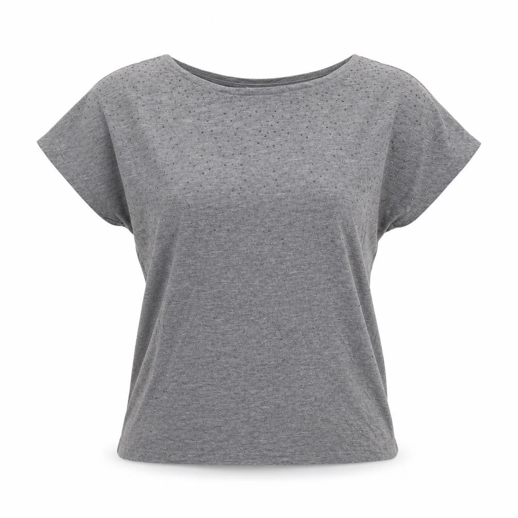 Warehouse Women’s Grey Studded T-Shirt, Size 8