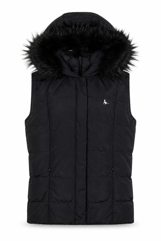 Jack Wills Women's Black Puffer Waistcoat, Size 8