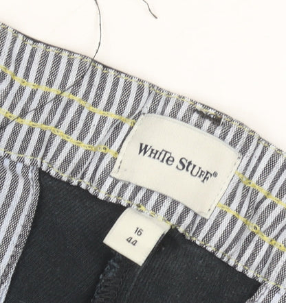 Close-up detail of White Stuff women’s black trousers, size UK 16