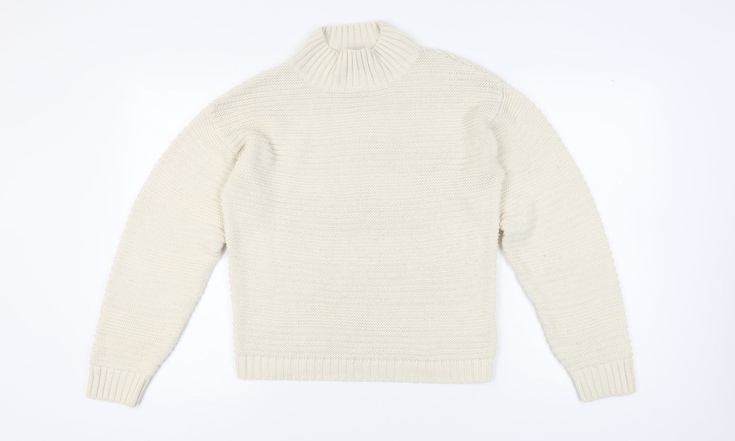 New Look Women's Ivory Roll Neck Pullover S