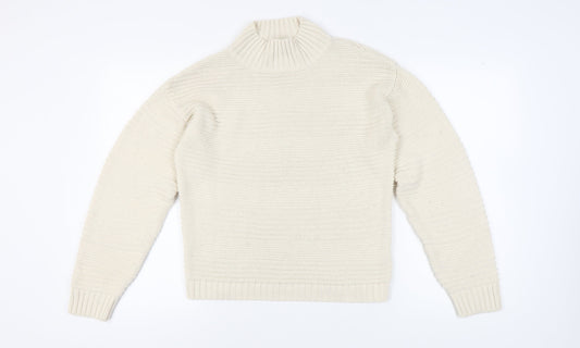 New Look Women's Ivory Roll Neck Pullover S