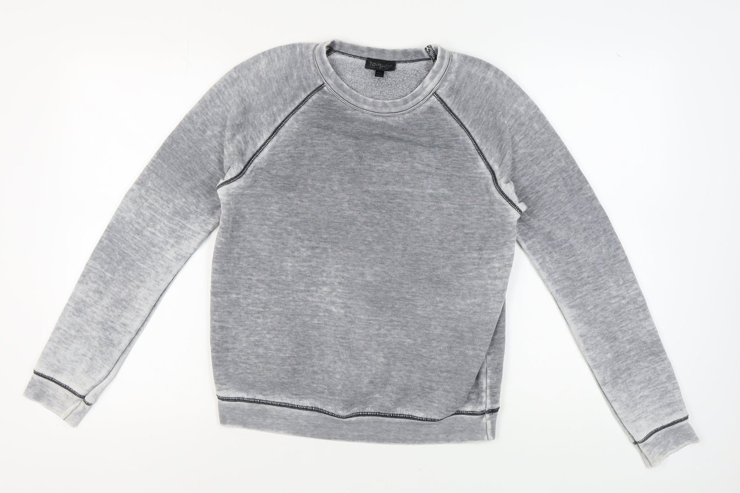 Topshop Women's Grey Crew Neck Sweatshirt Size 8