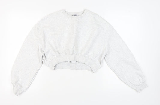 Zara Women's Grey Pullover Sweatshirt Size 8