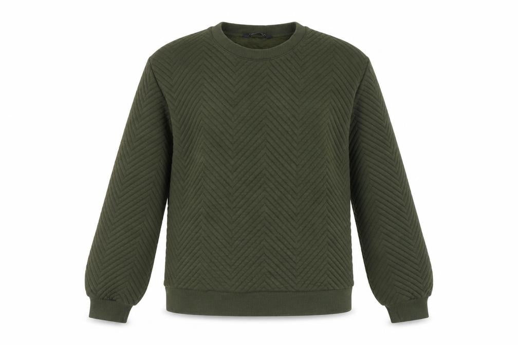Marks & Spencer Green Chevron Pullover Sweatshirt, Size 8