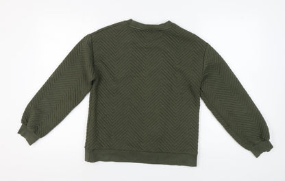 Back view of Marks & Spencer Green Chevron Pullover Sweatshirt, size 8