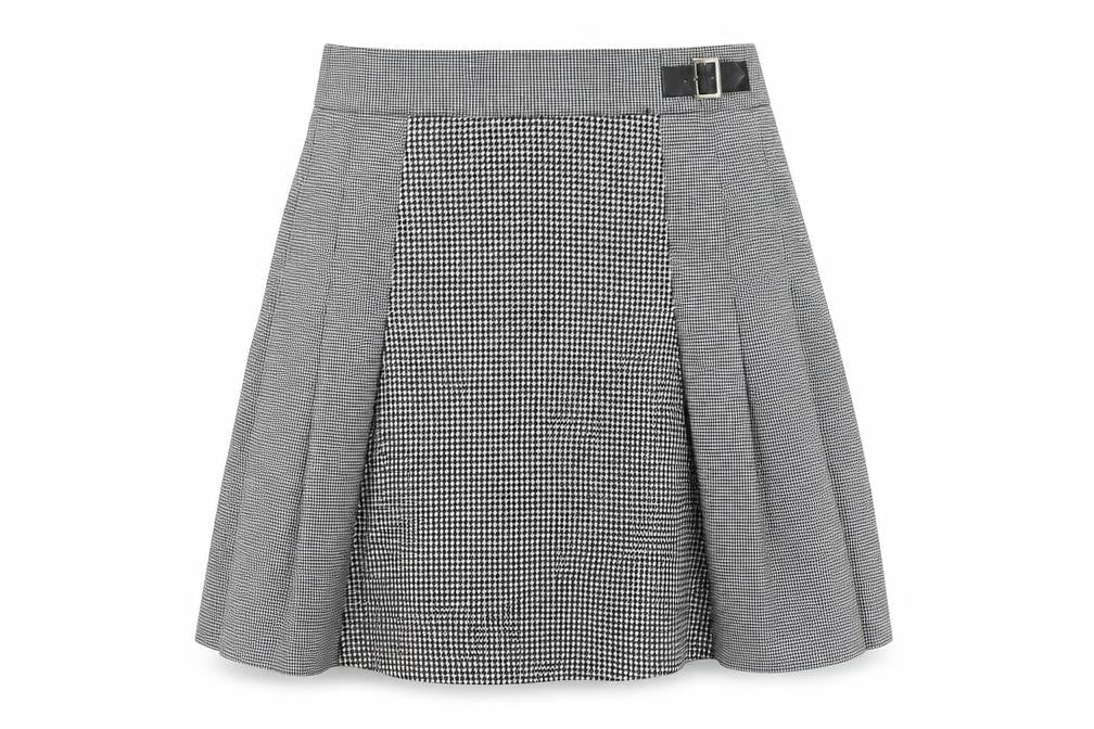 Marks and Spencer Women's Black Houndstooth Skirt Size 12