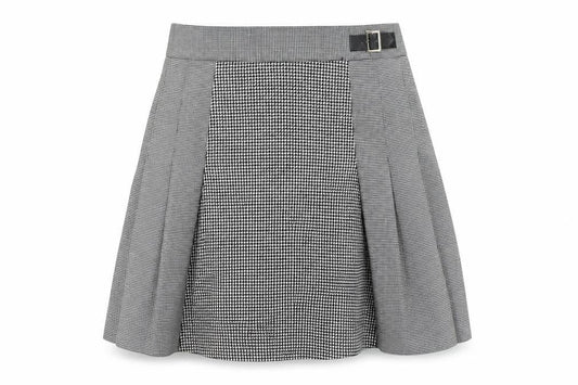 Marks and Spencer Women's Black Houndstooth Skirt Size 12
