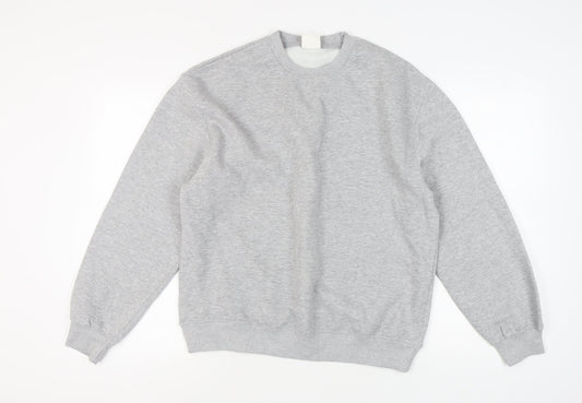 Pull&Bear Unisex Grey Pullover Sweatshirt L Regular