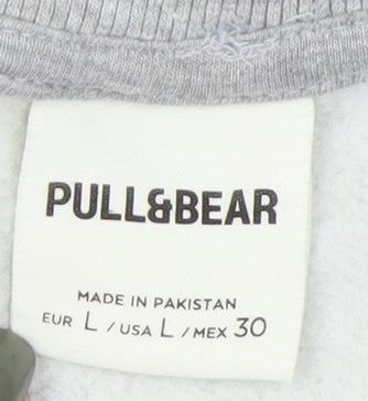 Pull&Bear Unisex Grey Pullover Sweatshirt L Regular