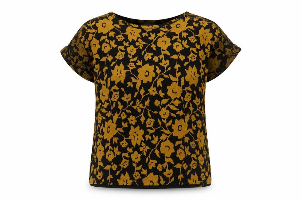Miss Selfridge Women's Black Floral T-Shirt Size 6