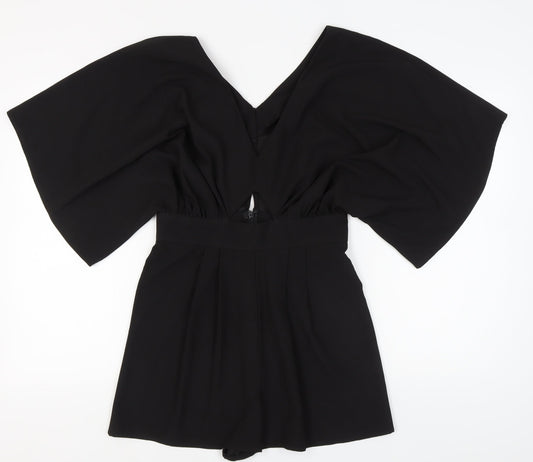 ASOS Black Women's Playsuit, V-Neck, Size M