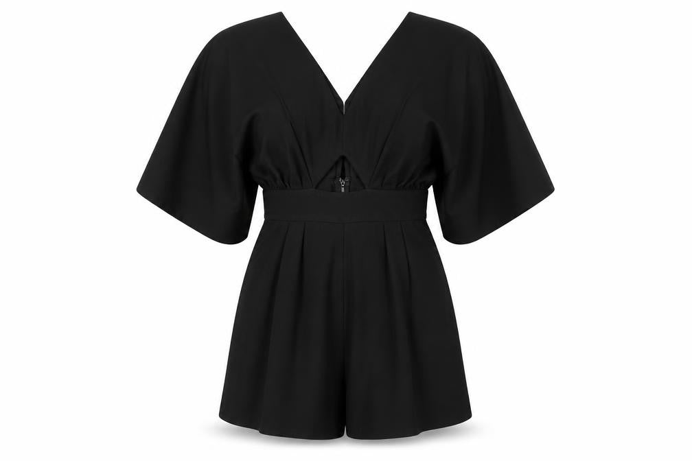 ASOS Black Women's Playsuit, V-Neck, Size M