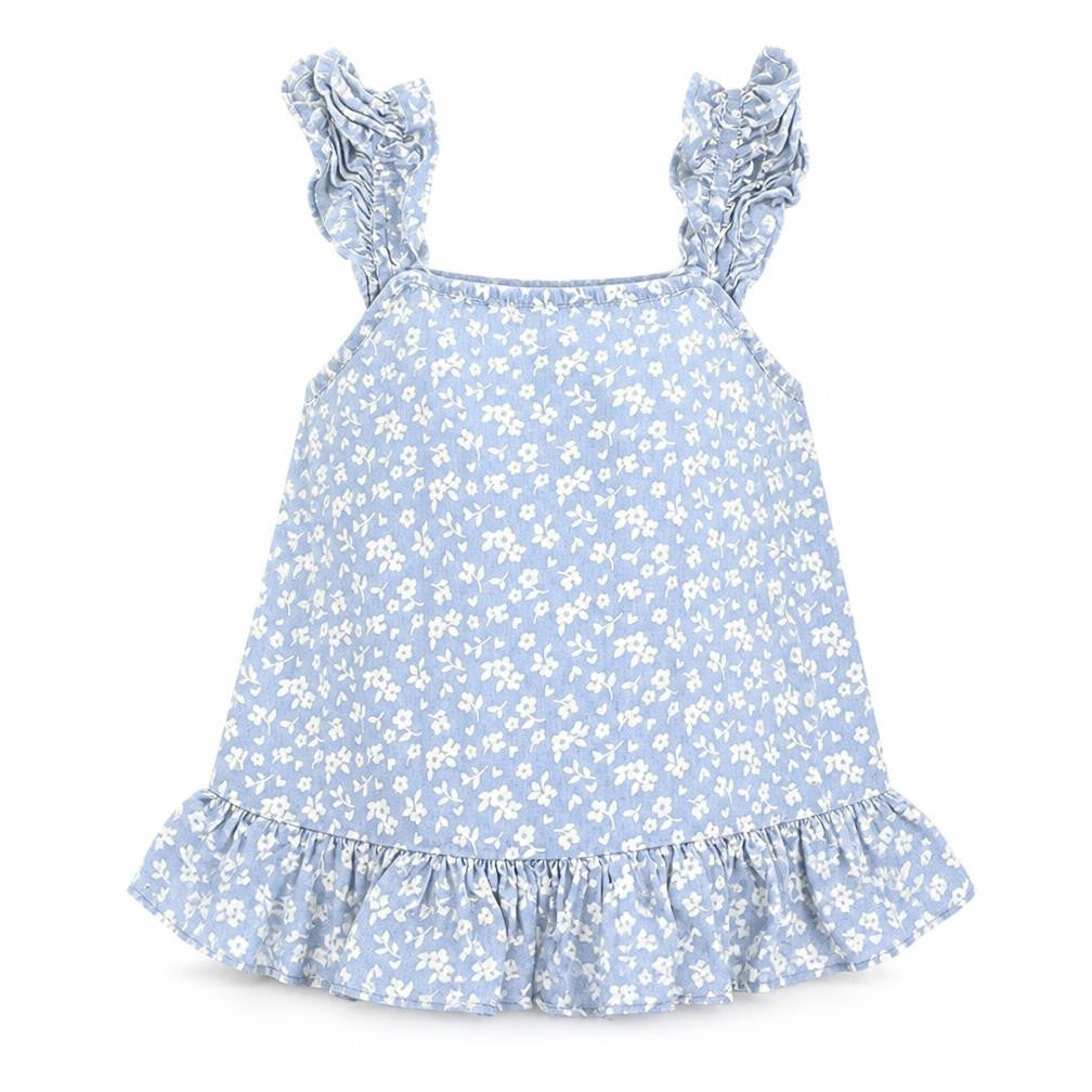 Marks & Spencer Girls Blue Floral Camisole Tank 6-7 Years