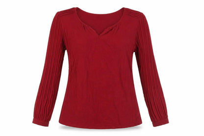 David Emanuel Women's Red Blouse - Size 12, V-Neck