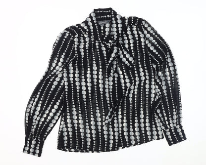 Sonsandar Women's Black Polka Dot Blouse Size 8