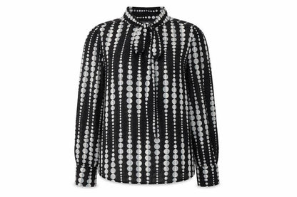 Sonsandar Women's Black Polka Dot Blouse Size 8