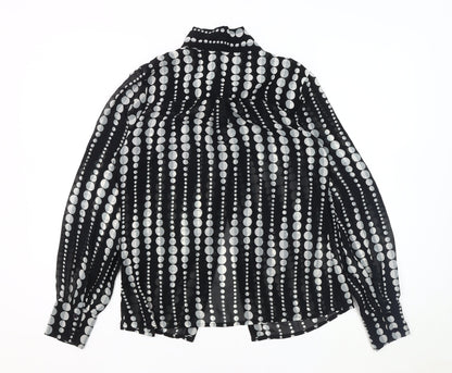 Sonsandar Women's Black Polka Dot Blouse Size 8