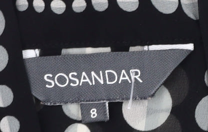Sonsandar Women's Black Polka Dot Blouse Size 8